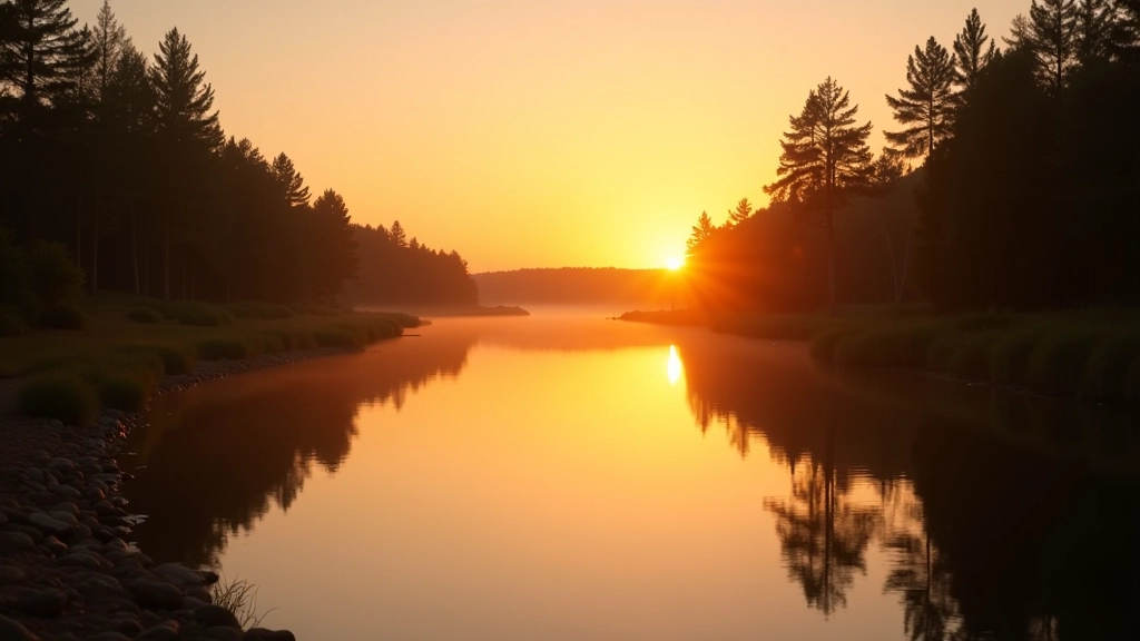 Päikeseloojang Soomaa jõel
